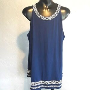 Navy rayon extra large sleeveless blouse